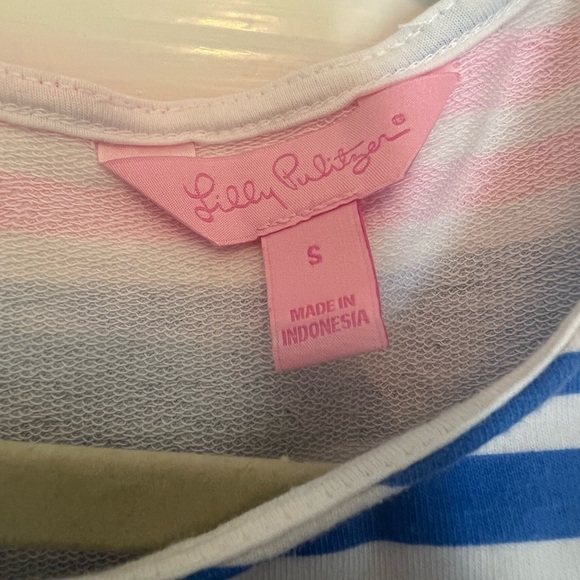 Lilly Pulitzer Lena Lapis Blue Tiki Stripe dress Sz Small - Picture 8 of 8